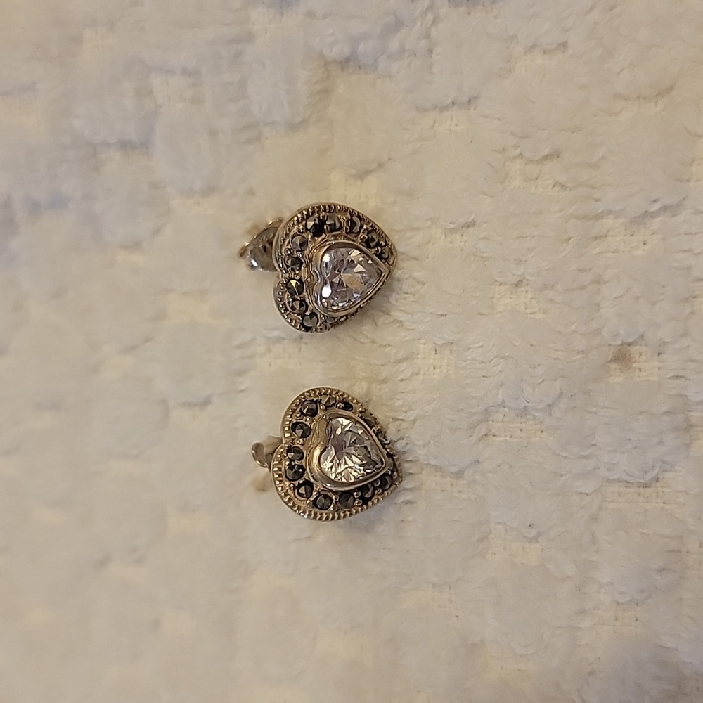 CZ Heart Shaped 925 Earrings